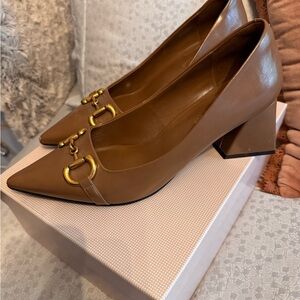 Jeffrey Campbell Brown Platform Shoes with Gold Accents